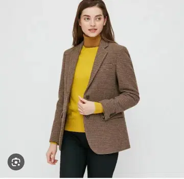 [ 새상품급 ] UNIQLO 트위드 매니시 자켓 S 브라운