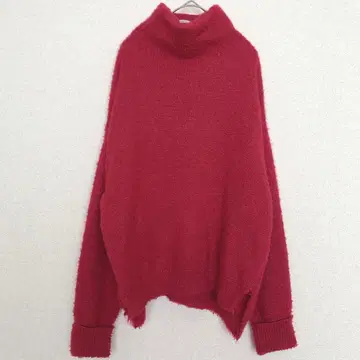 KBF | 하이넥 페더 니트 풀오버 [ One ] 마젠타 라메감