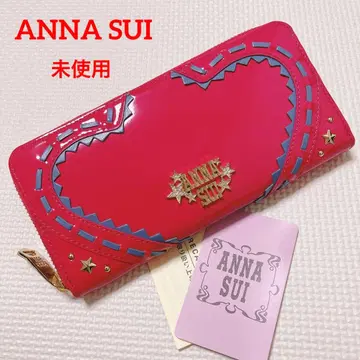 미사용 ANNA SUI 안나수이 라운드 지퍼 장지갑 핑크