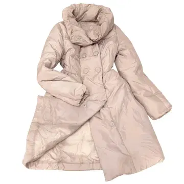 다운 코트 롱 코트 페더 베이지 화이트 생성색