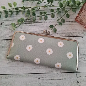 [ 핸드메이드 ] 가마구치 장지갑 꽃무늬