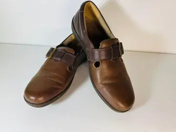 아킬레스 솔보 브라운 가죽 슬립온 버클 포함 24cm