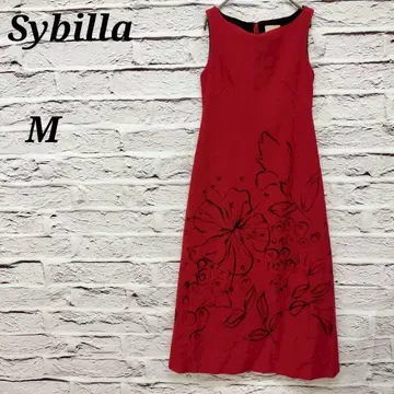 시빌라 [ M ] 슬리브리스 롱 원피스 플라워 프린트 울 레드