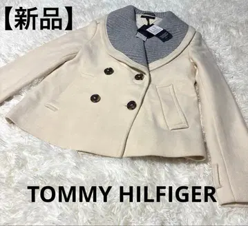 [ 새상품 택 포함 ] 타미힐피거 울 더블 버튼 코트 여성용 M