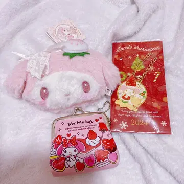 화이트 딸기 티타임 마이멜로디 거울 크리스마스 참