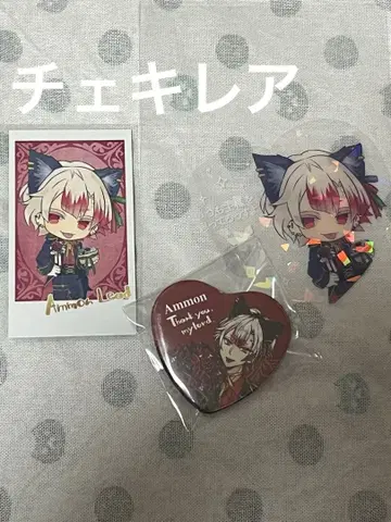 악마고양이 아몬 인스턴트 사진풍 카드 클리어 카드 하트 캔뱃지