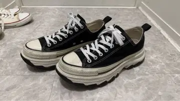 통굽 스니커즈 블랙/화이트