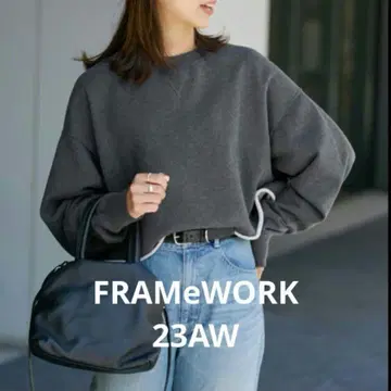 프레임워크 센트럴 숏 SWEAT 맨투맨 그레이 23AW