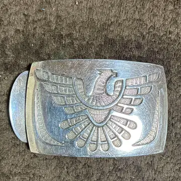 독수리 조각 스테인리스 소재 실버 벨트 버클 인디언 웨스턴