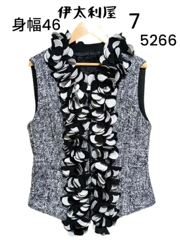 이타리야 플라워 모티브 그레이 계열 지퍼 베스트 7 5266 빅