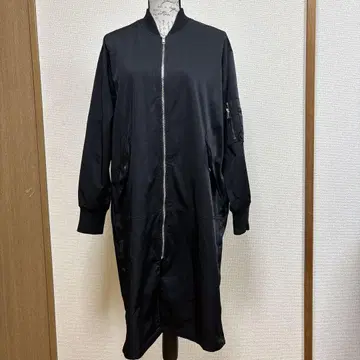 [ 인기 ] 더블 스탠다드 클로징 MA-1 롱 코트 블랙