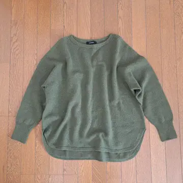 언타이틀 캐시미어 혼방 라운드 풀오버 니트 오버 사이즈