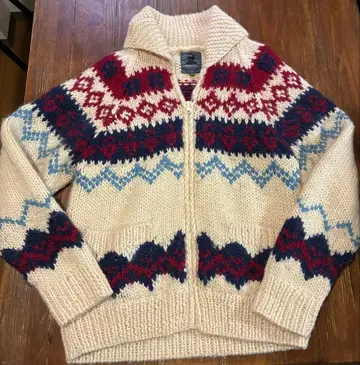 구제 페어아일 패턴 집업 스웨터