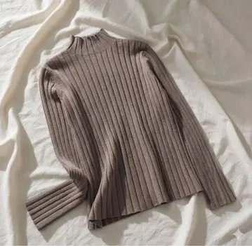 고급 코튼 캐시미어 1110 니트 브라운 여성용 터틀 프리