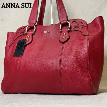 미사용 새상품 ANNA SUI 안나수이 토트백 올 가죽 빨간색 A4
