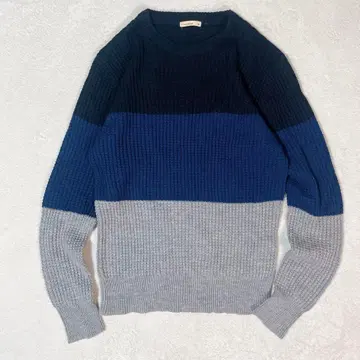시네마 바이컬러 와플 니트 보더 스웨터 캐주얼 가을/겨울 M
