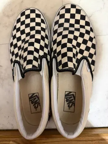 VANS 슬립온 체커 플래그 클래식 화이트 블랙