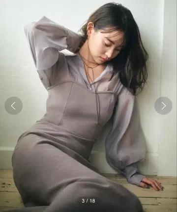 오버 셔츠 도킹 니트 원피스 snidel