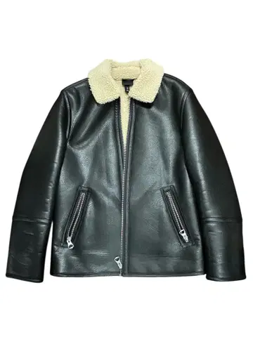 블랙 가죽 보아 자켓 H&M