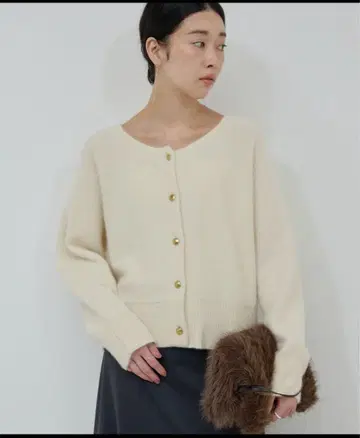 개럴개런트 전후 2WAY 퍼 울 숏 가디건