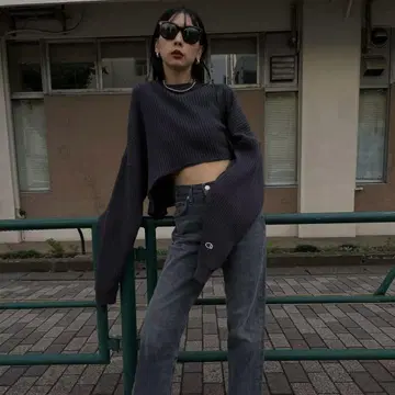 AMERI x Champion SHORT WAFFLE TOP 콜라보 니트