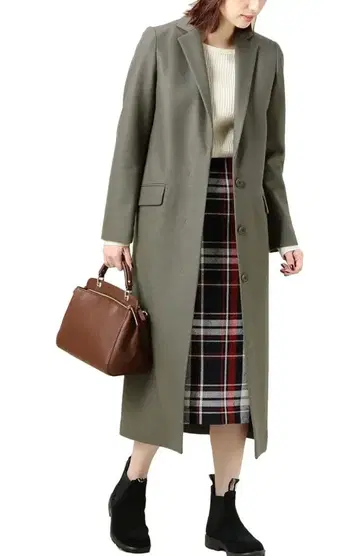 UNITED ARROWS 울 내로우 체스터 롱 코트