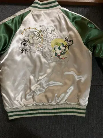 자수 디자인 스카잔 실버/그린