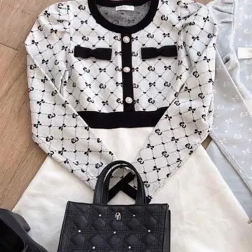 evelyn 에블린 모노그램 니트 OP 니트 원피스 원피스