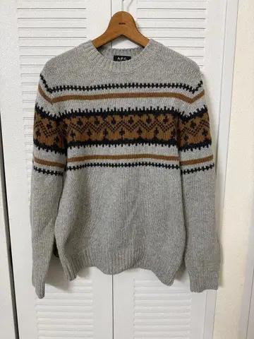 A.P.C. 그레이 페어아일 패턴 스웨터 M