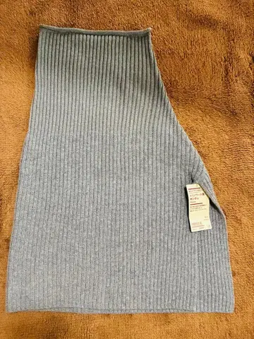 새상품 무인양품 목의 까슬거림을 억제한 메리노울 혼방 판초 그레이