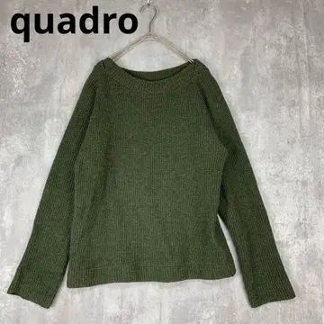 새상품급 일본제 quadro  니트 스웨터 카키 그린 울 겨울