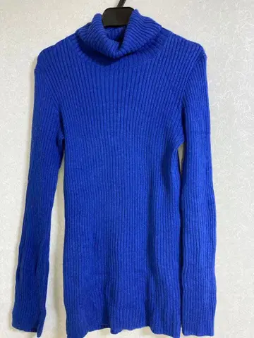 45R 면 터틀넥 스웨터 파랑