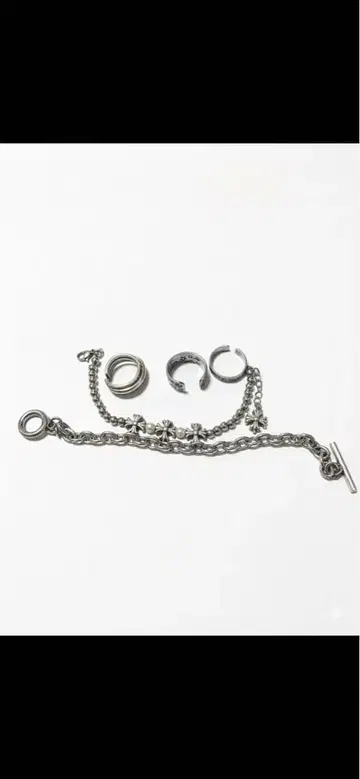 실버 지갑 체인과 반지 세트