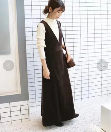 SLOBE IENA 코듀로이 원피스 오버롤 스커트