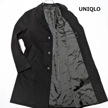 유니클로 캐시미어 혼방 울 체스터 코트 싱글 블랙 XL