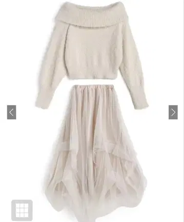 [GRL] 오프숄더 샤기 니트탑 x 샤샤 스커트[ru1201]