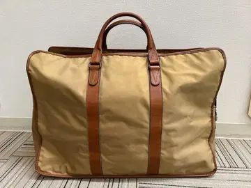 나일론 가죽 보스턴 백 베이지