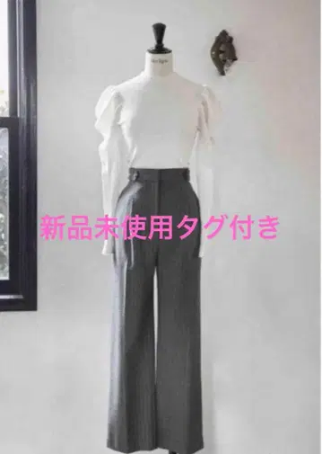 [새상품] Herlipto 핀 스트라이프 와이드 레그 팬츠