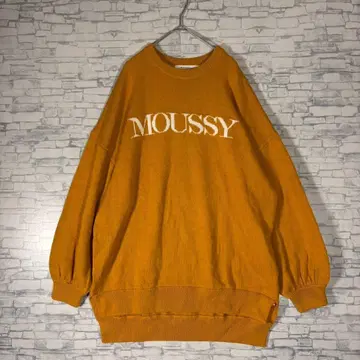 MOUSSY 니트 스웨터 오렌지 로고 프리 사이즈 여성용
