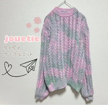 jouetie 타이다이 케이블 니트 핑크