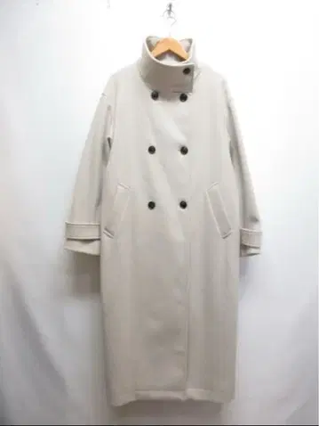 SENSE OF PLACE 스탠드 카라 롱 코트 아이보리