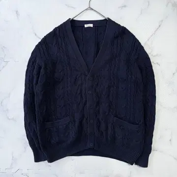 인기 Papas 파파스 케이블 니트 가디건 네이비