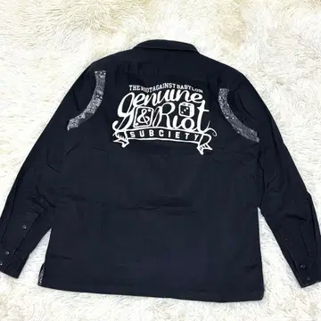 [ 새상품급 ] 서브서에티 워크 셔츠 백 프린트 페이즐리 XL 블랙