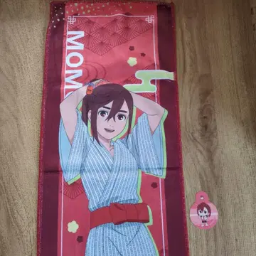 단단단 x 극락탕 아야세 모모 타월 미사용품, 택 세트