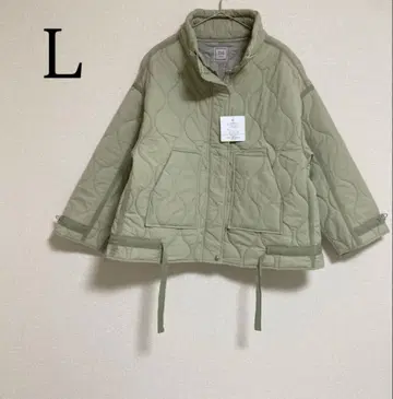 충전솜 퀼팅 다운 자켓 긴팔 아우터 L 베이지 계열 상의