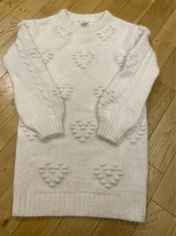 pique 하트 무늬 룸웨어 F 사이즈 핑크