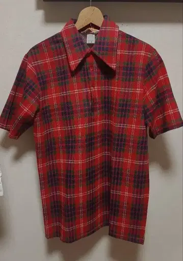 janzen 체크 무늬 피케 셔츠 M 사이즈