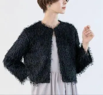 [ 새상품급 ] LEPSIM 볼레로 노카라 자켓 블랙 세레모니