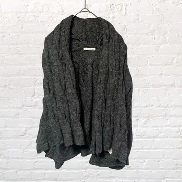 12415 르쿨르 블랑 숄카라 니트 가디건 드레이프 M 구제 의류