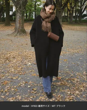 evernavy 리버 롱 코트 MT 블랙